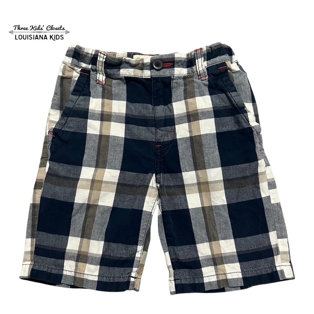 Tucker + Tate 7Y Navy & Tan Plaid Shorts